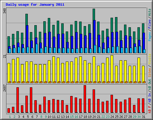 Daily usage for January 2011