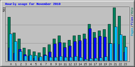 Hourly usage for November 2010