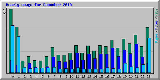 Hourly usage for December 2010