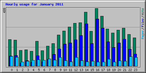 Hourly usage for January 2011